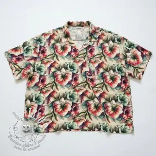 Viscose lin Azalea design A digital print