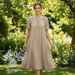 Viscose lin CRINCLE sand