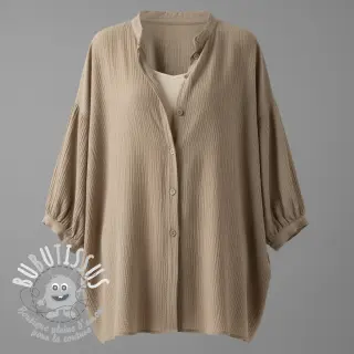 Viscose lin CRINCLE sand