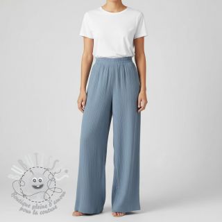 Viscose lin CRINCLE blue shadow