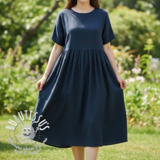 Viscose lin CRINCLE navy