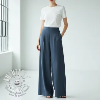 Viscose lin CRINCLE navy