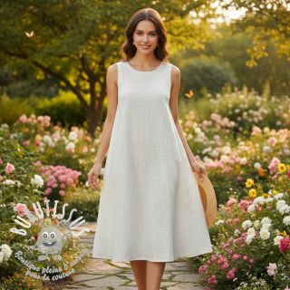 Viscose lin CRINCLE off white