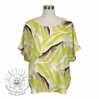 Viscose SATIN Chloe green digital print