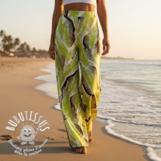 Viscose SATIN Chloe green digital print