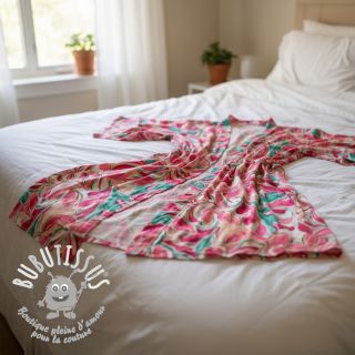 Viscose SATIN Giselle red digital print