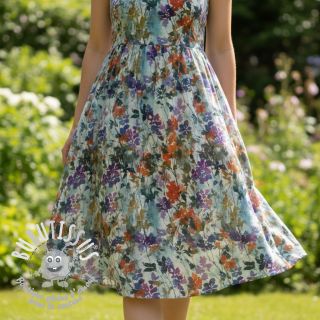 Viscose SATIN Flowie Kin off white digital print