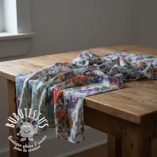 Viscose SATIN Flowie Kin off white digital print