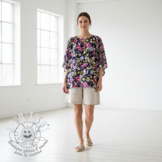 Viscose RADIANCE Flower Uma navy digital print