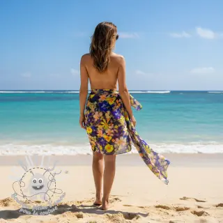 Viscose RADIANCE Cornelia flowers purple digital print