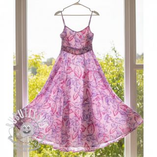 Viscose RADIANCE Anabella leaves pink digital print