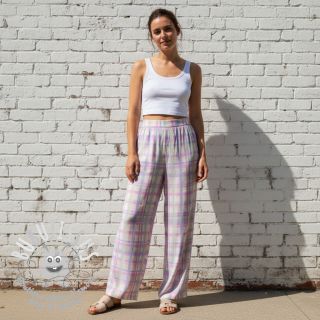 Viscose RADIANCE Check purple digital print