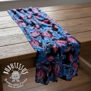 Viscose RADIANCE Anabella leaves black digital print