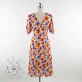 Viscose RAYON POPLIN Leafs design D digital print