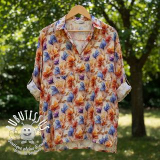 Viscose RAYON POPLIN Leafs design D digital print