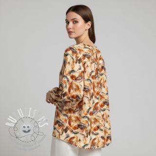 Viscose RAYON POPLIN Feathers design C digital print