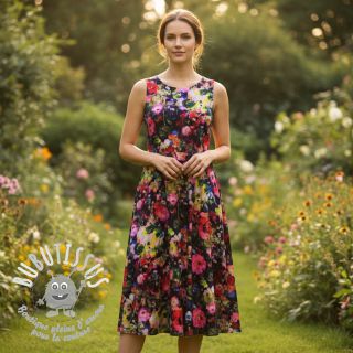 Viscose LUREX Abstract navy digital print