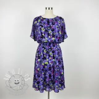 Viscose LUREX Dark night flowers digital print