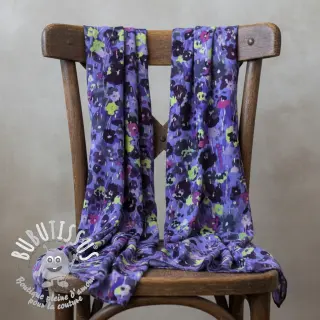 Viscose LUREX Dark night flowers digital print
