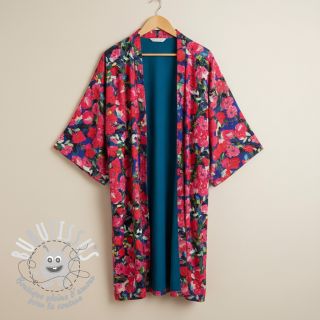 Viscose LUREX Pink flowers digital print