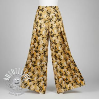 Viscose LUREX White flowers ecru digital print