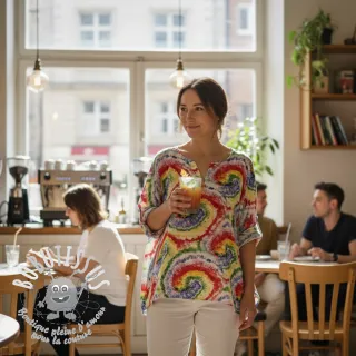 Viscose Retro fun design C digital print