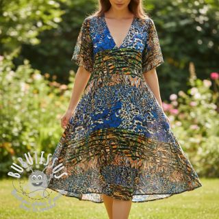 Viscose Dimulti dark blue digital print