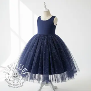 Tulle pour jupe tutu ROYAL MULTI FOIL navy