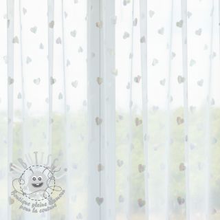 Tulle pour jupe tutu Rainbow HEARTS off white