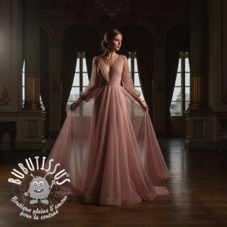 Tulle pour jupe tutu ROYAL SPARKLE old rose gold