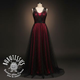 Tulle pour jupe tutu ROYAL SPARKLE black silver