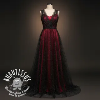 Tulle pour jupe tutu ROYAL SPARKLE black silver