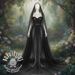 Tulle pour jupe tutu ROYAL SPARKLE black silver