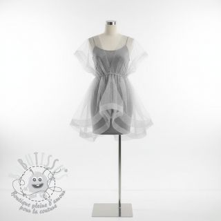 Tulle pour jupe tutu ROYAL SPARKLE grey silver
