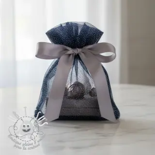 Tulle pour jupe tutu ROYAL SPARKLE navy silver
