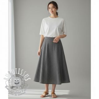 Tissu mélange lin et cotton Fishbone black