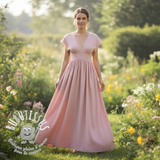 Tissu mélange lin et cotton Fishbone pink