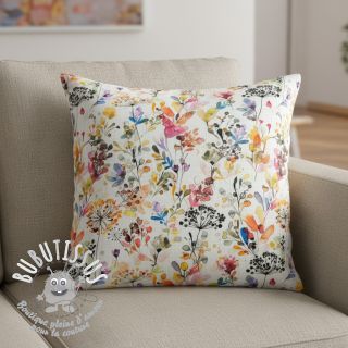 Tissu mélange lin et cotton Pretty florals deisgn A digital print