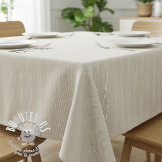 Tissu mélange lin et cotton Lira mini stripe beige