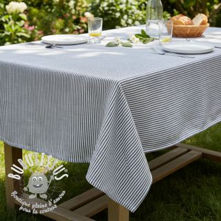 Tissu mélange lin et cotton Lira medium stripe jeans