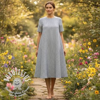 Tissu mélange lin et cotton Lira mini stripe jeans