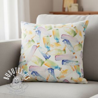 Tissu mélange lin et cotton Bottles digital print