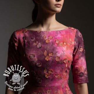 Tissu coton TIE DYE EMBROIDERY Poppy design Q