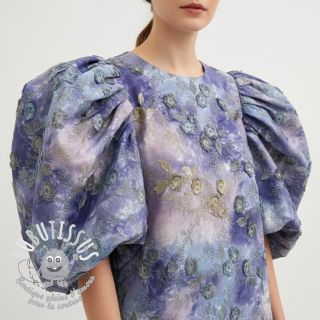 Tissu coton TIE DYE EMBROIDERY Poppy design T