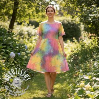 Tissu coton EMBROIDERY Tie dye Della design A