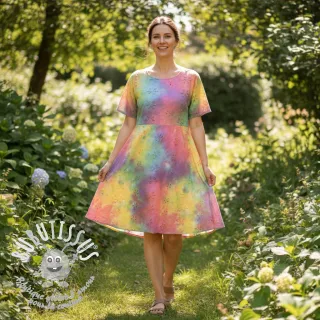 Tissu coton EMBROIDERY Tie dye Della design A