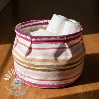 Tissu coton Big stripes Snoozy old pink