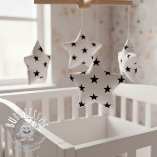 Tissu coton Stars white/black