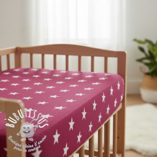 Tissu coton Stars cerise