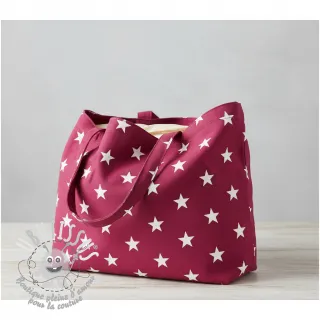 Tissu coton Stars cerise